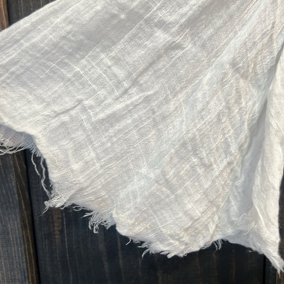 Free People Greta Gauze Top M Ivory Button Front Bell Sleeves Lightweight Sheer - Picture 10 of 15